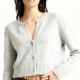 Light Gray Crew Neck Knit Cardigan